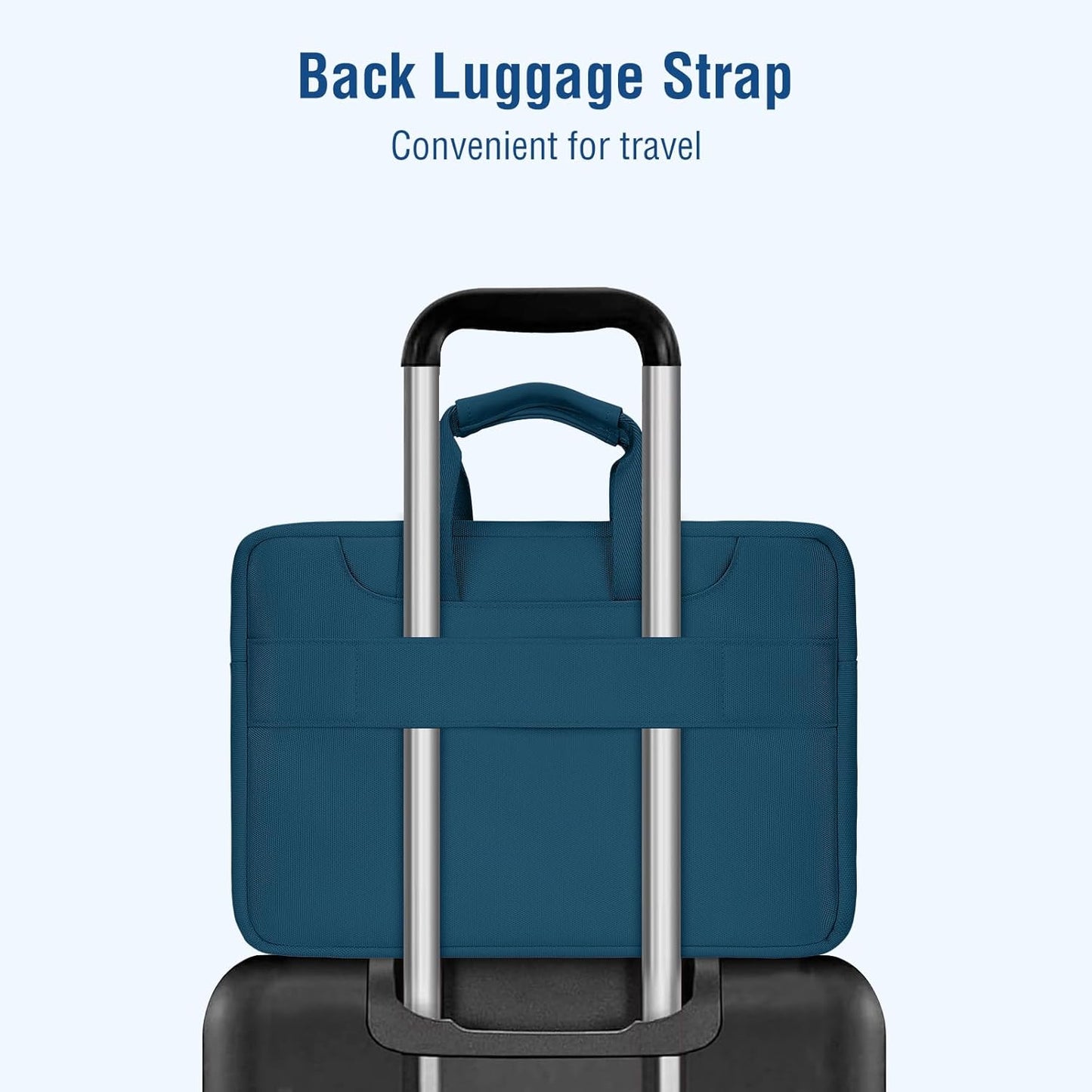 360 Protective Laptop Shoulder Bag Compatible with Macbook Air 15 M4 A3241 M3 A3114 M2 A2941/Pro 16 Inch M4 M3 M2 M1, 15-15.6 Inch Notebook,Matching Color Sleeve with Belt, Teal Green